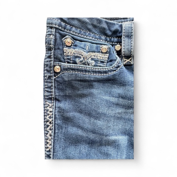 Rock Revival Betty 31 Stylish Easy Boot Blue Embellished Women's Jeans - Picture 5 of 8